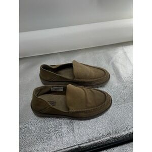 Rockport Men's‎ 9.5 W Beige Nubuck Axelrod Crush Back Loafer Shoe Faux Sherpa
